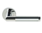 Excel Athena Dual Finish Polished Chrome & Satin Chrome Door Handles - 3675 (sold in pairs)